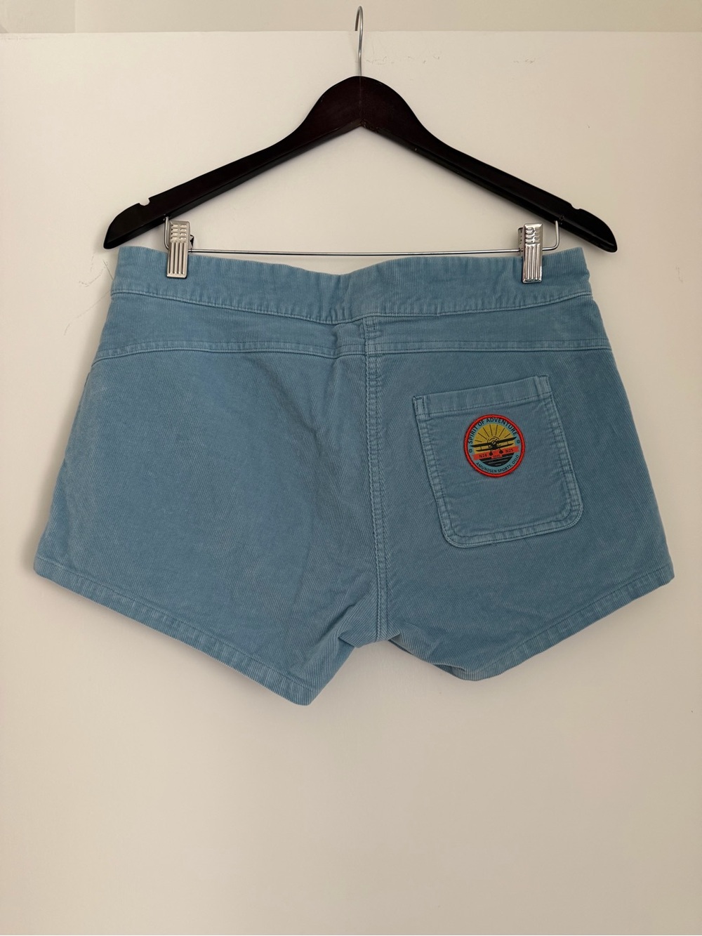 Amundsen Women’s Light Blue Corduroy Bike Shorts with Contrast Pocket SZ Large - Picture 7 of 7